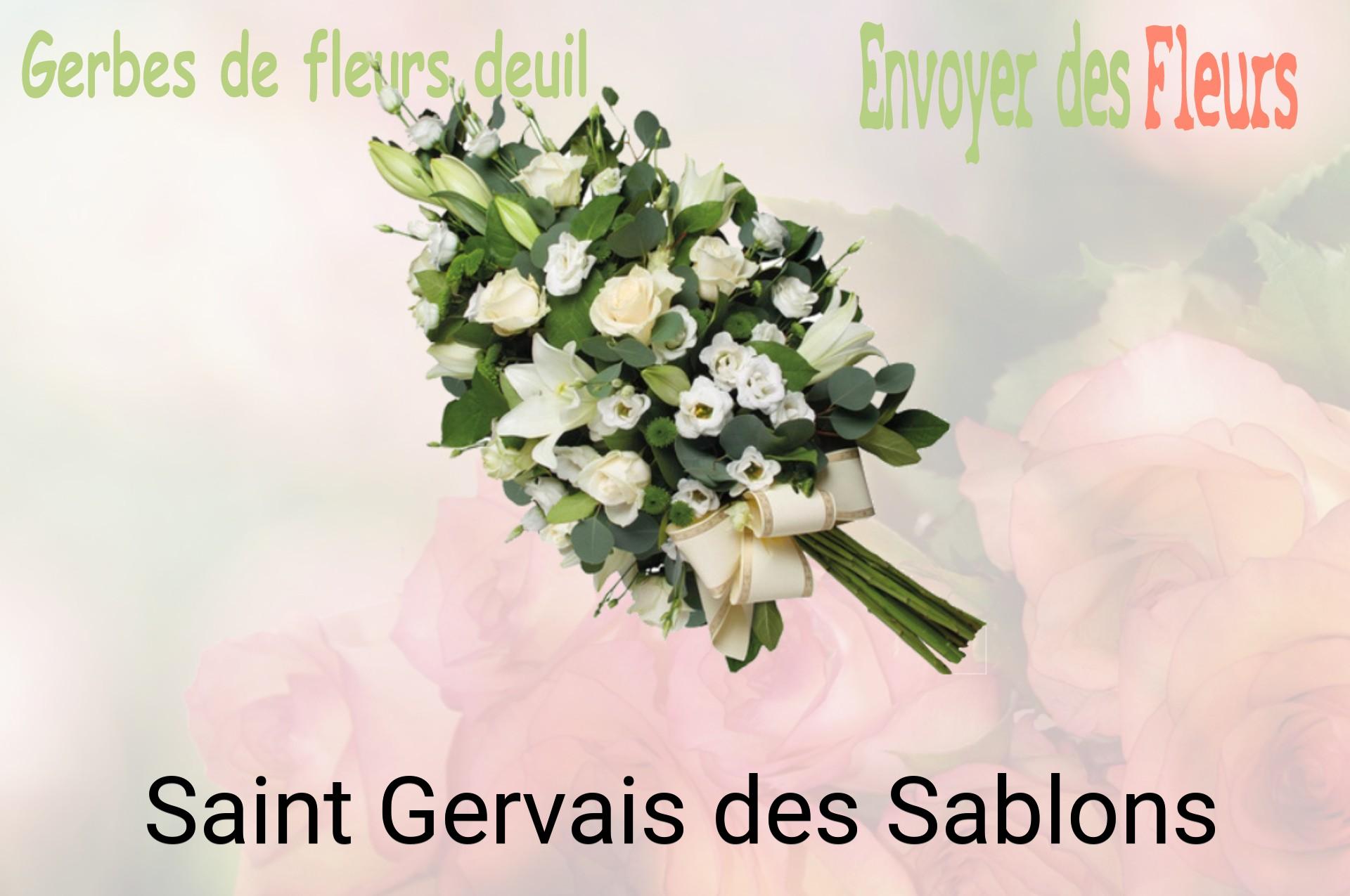 Gerbe de fleurs de deuil livrée à Saint-Gervais-des-Sablons